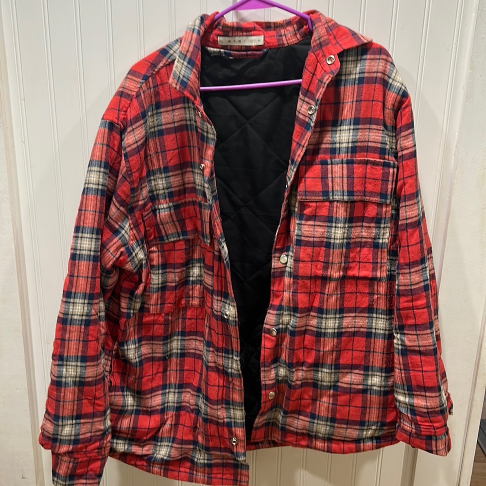 Mnml plaid jacket with insulation medium worn about 4 times